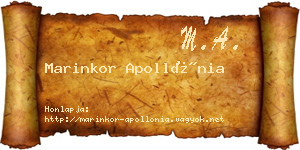 Marinkor Apollónia névjegykártya